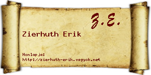 Zierhuth Erik névjegykártya